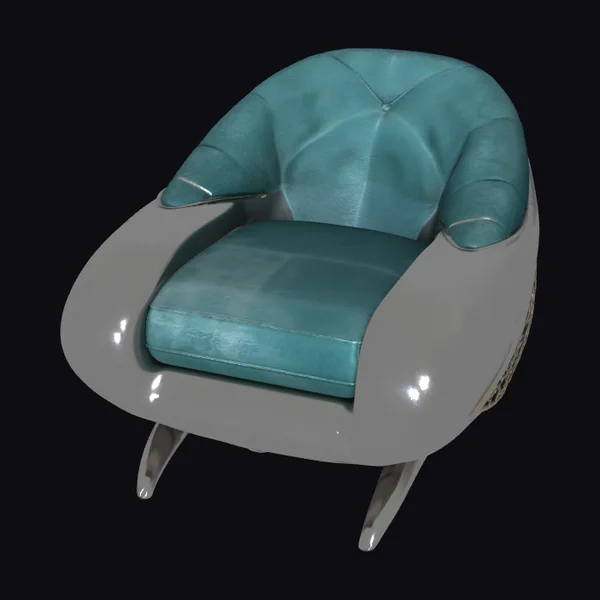 Teal Upholstered Armchair