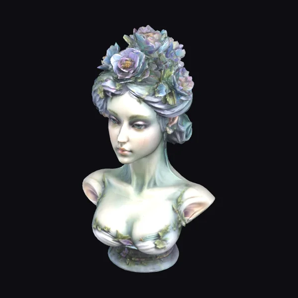 Ceramic Floral Bust Portrait