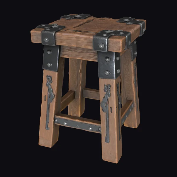 Wooden Viking Stool