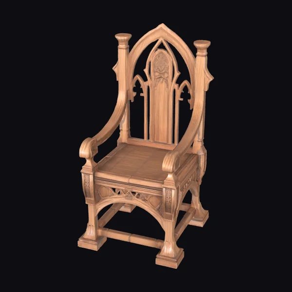 Ornate Gothic Wooden Chair