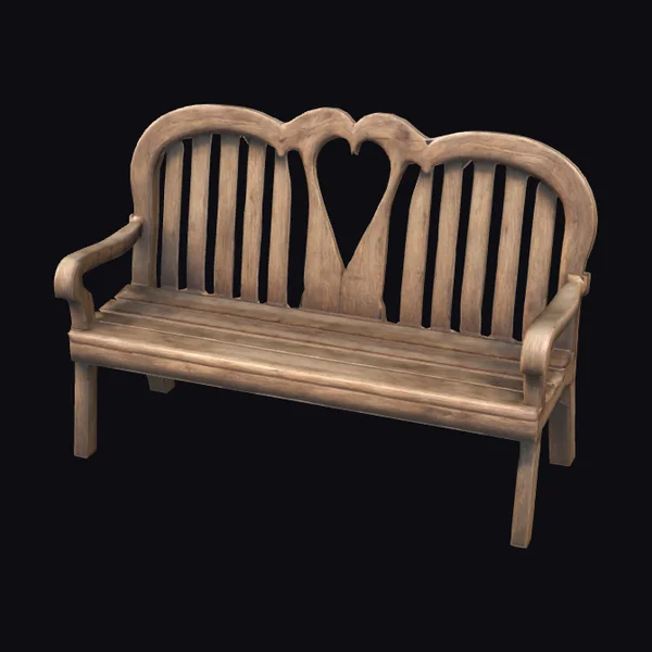 Heart Shaped Wooden Bench