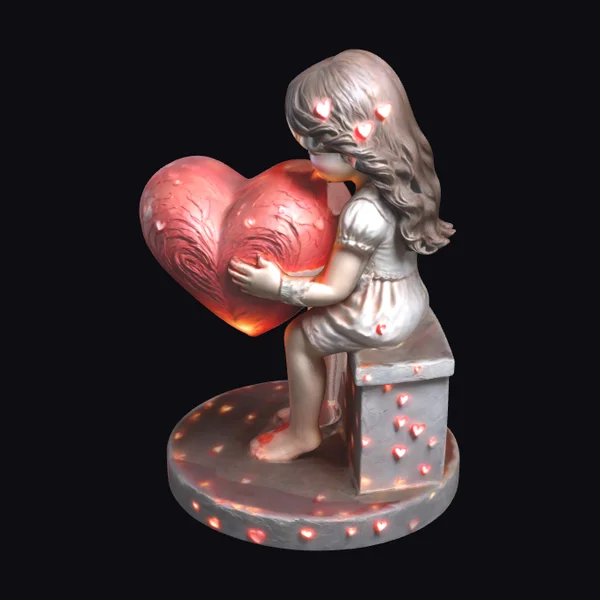 Girl with Heart Shaped Light