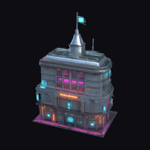 Cyberpunk Building Facade