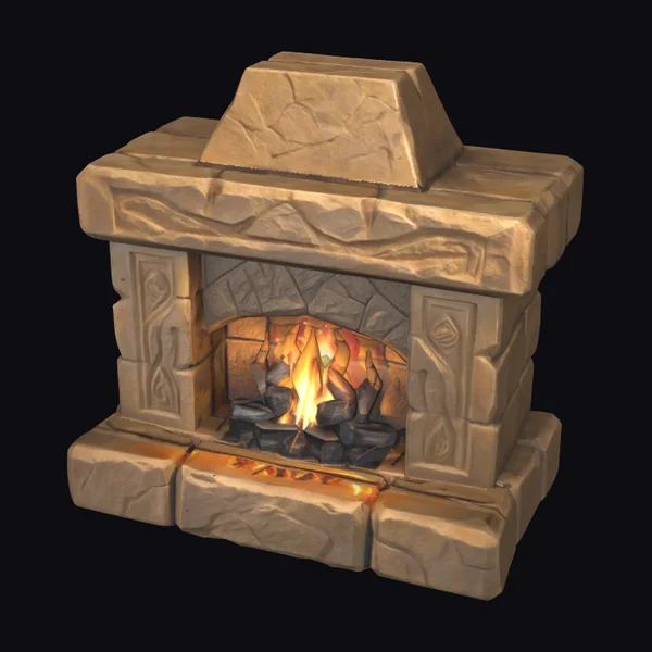 Stone Hearth Ablaze