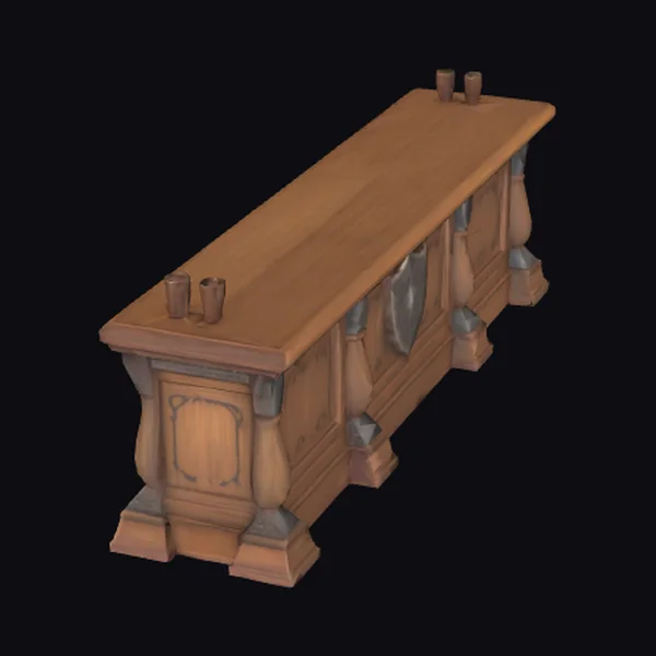 Medieval Wooden Counter