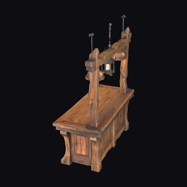 Rustic Wooden Lantern Bench