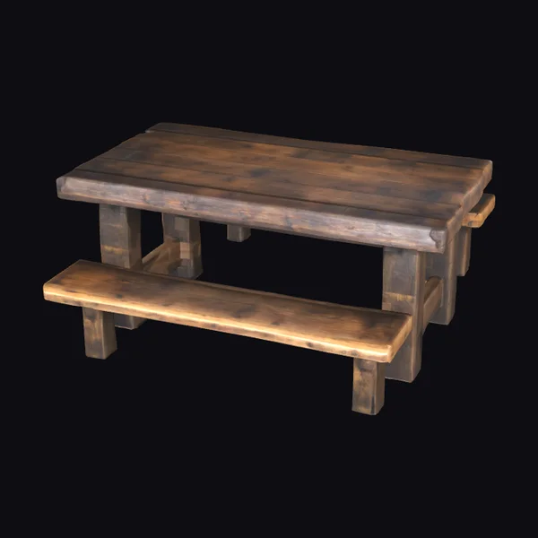 Rustic Wooden Tavern Bench