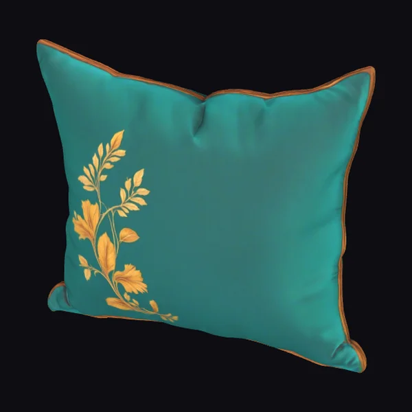 Teal Floral Pillow