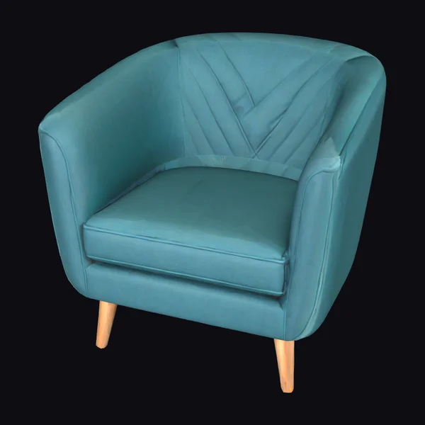Blue Leather Armchair