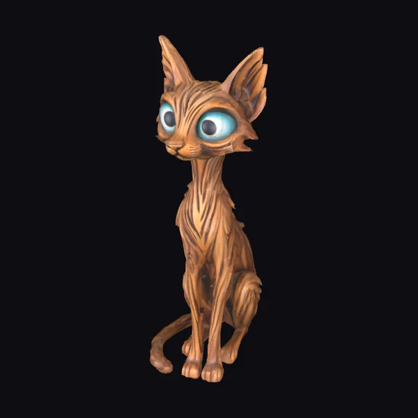 Wooden Feline Creature