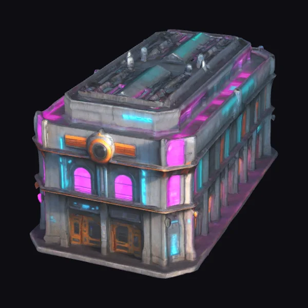 Cyberpunk Building Facade