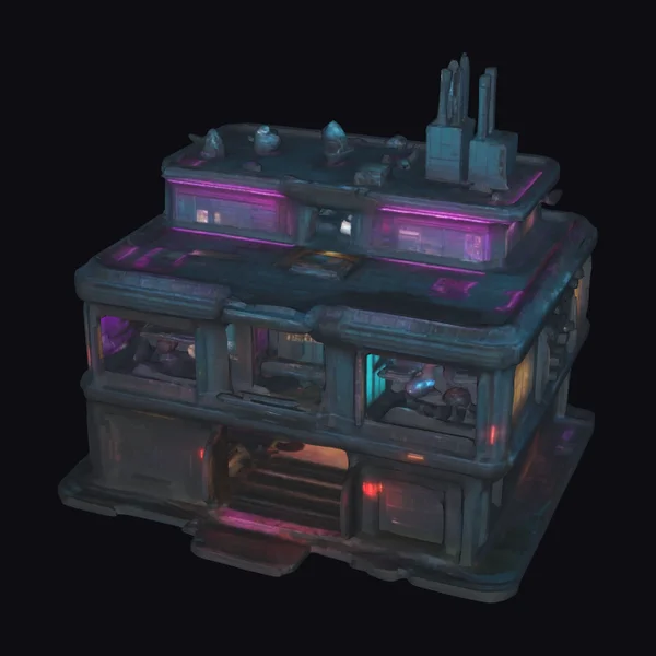 Cyberpunk Building Facade