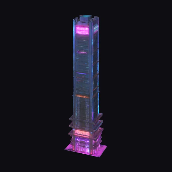 Neon Skyscraper Tower