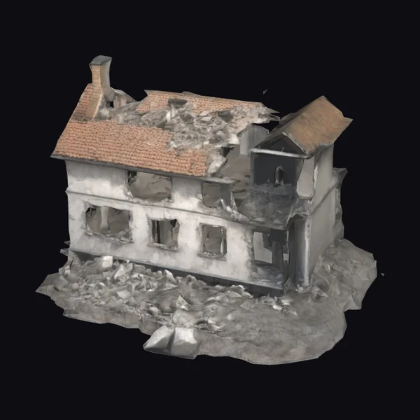 Damaged Old House Ruins