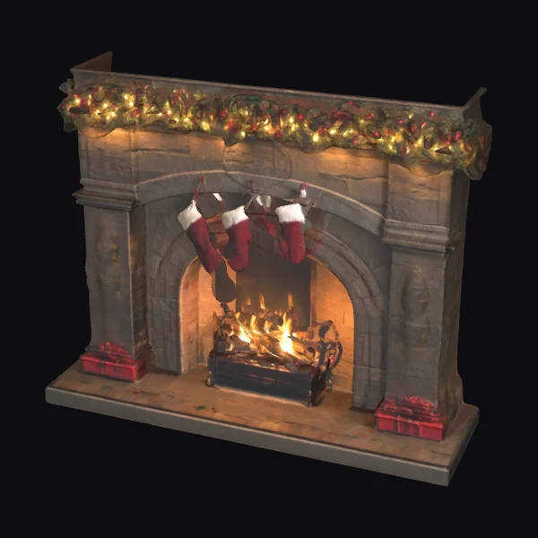 Christmas Fireplace Scene