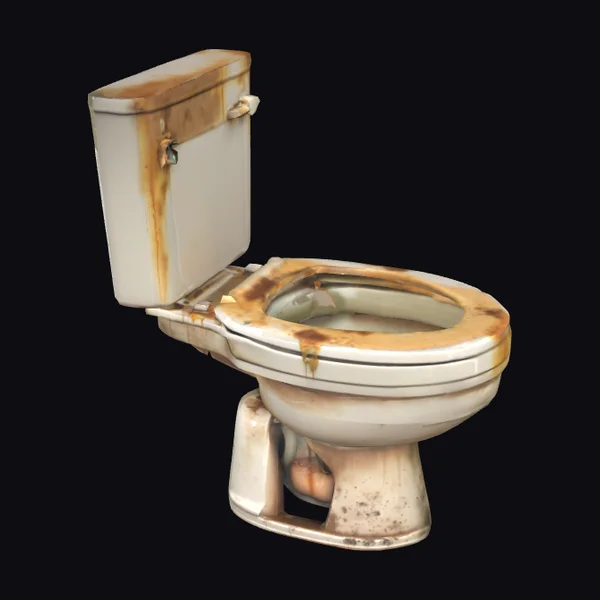 Dirty Toilet with Sewage