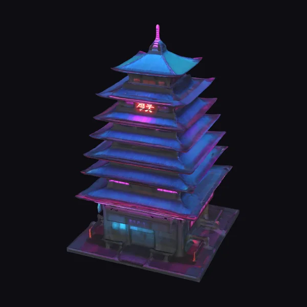 Neon Pagoda Tower