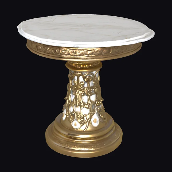 Ornate Marble Pedestal Table