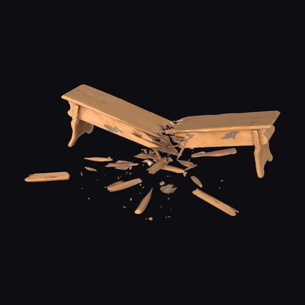 Shattered Wooden Bench