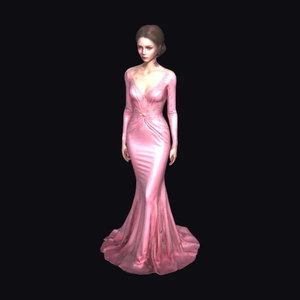 Elegant Pink Evening Lady
