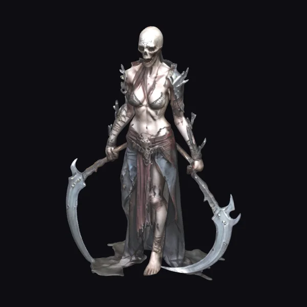 Undead Female Warrior Skeleton