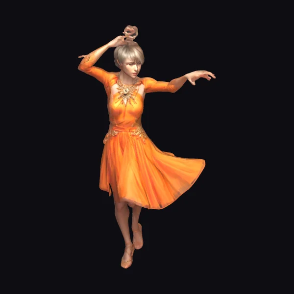 Dancing Woman in Orange