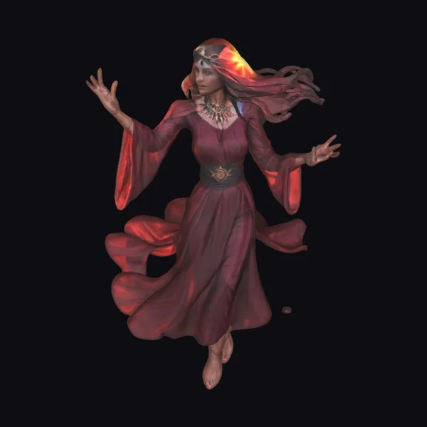 Floating Elegant Sun Witch