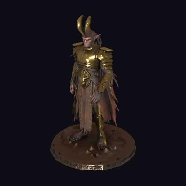 Horned Warrior in Gold Armor
