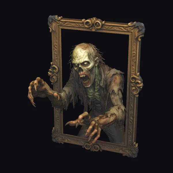 Zombie Through Picture Frame