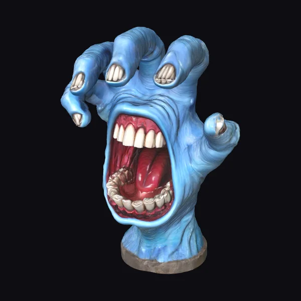 Screaming Blue Hand Bust