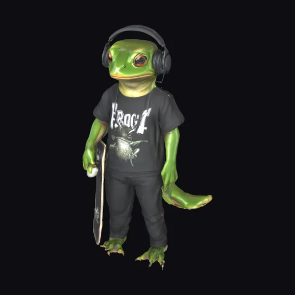 Green Lizard Skater Boy