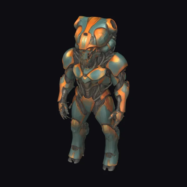 Cybernetic Armored Figure
