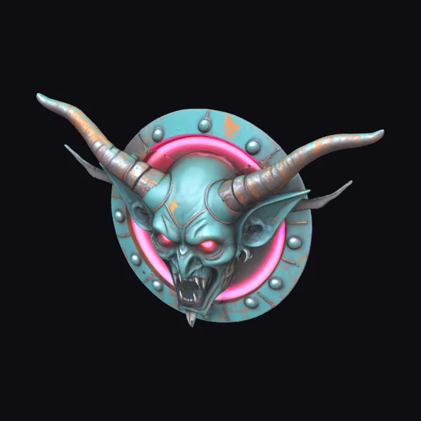 Satanic Goblin Cyberpunk Emblem