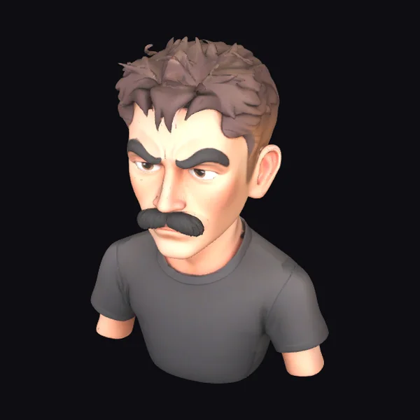 Cartoonish Mustachioed Man