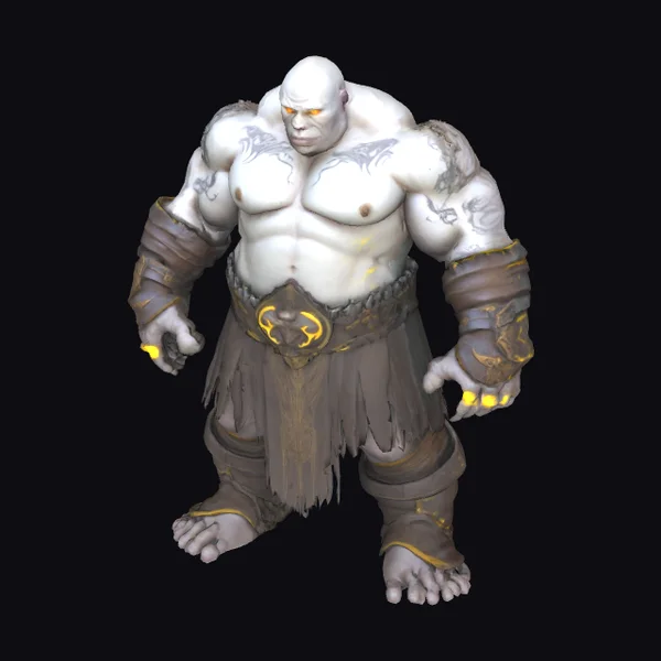 Albino Giant with Tattoos