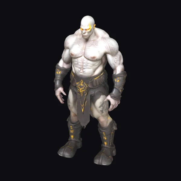 Albino Warrior with Tattoos