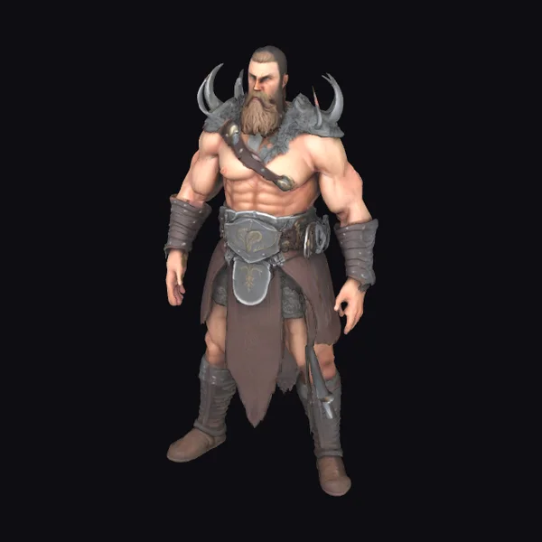 Muscular Viking Warrior A-Pose