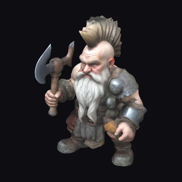 Dwarf with Axe and Mohawk