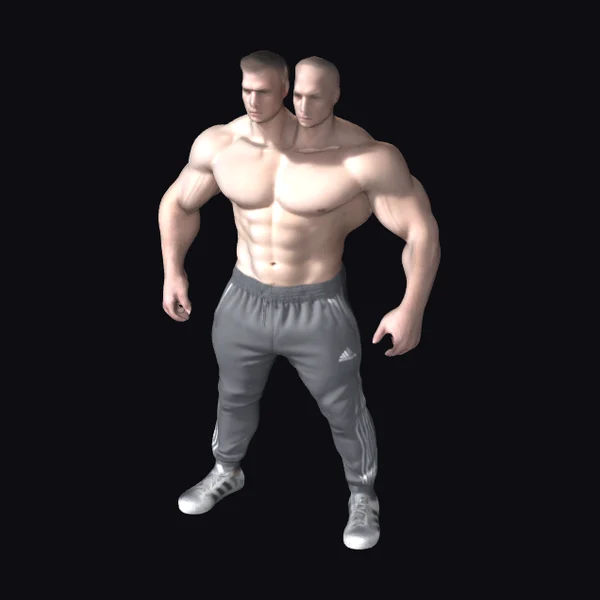 Dual Head Muscular Man