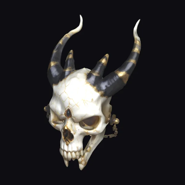 Horned Skull Monster Head