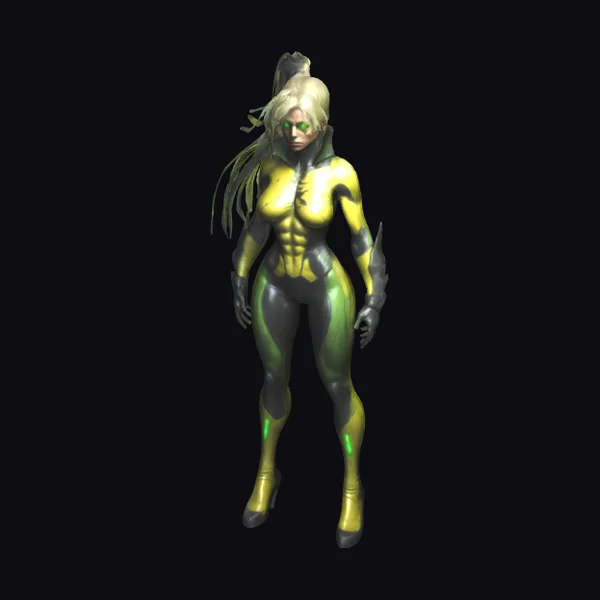 Muscular Female Hero Character