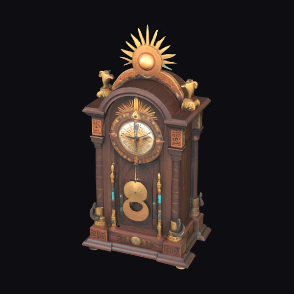 Ornate Wooden Grandfather Clock