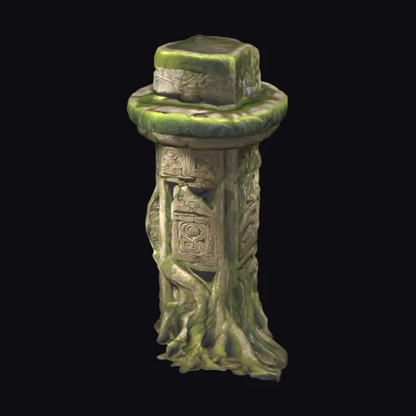 Ancient Stone Totem Pole