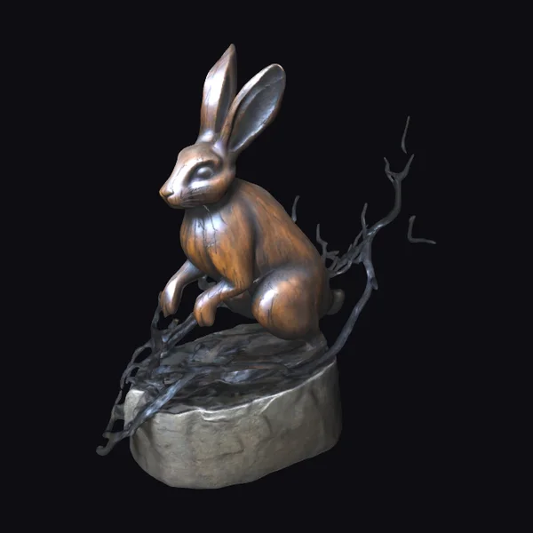 Fearful Rabbit Statue