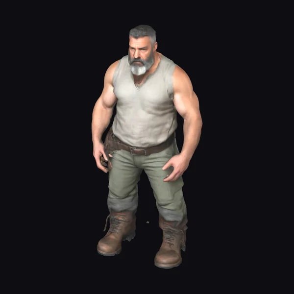 Muscular Man with Beard