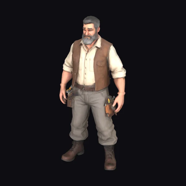 Middle-aged Carpenter Character