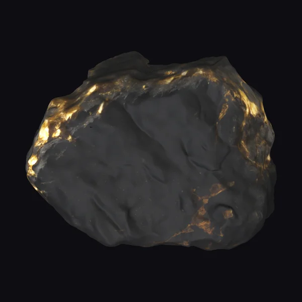 Glowing Black Meteorite Fragment