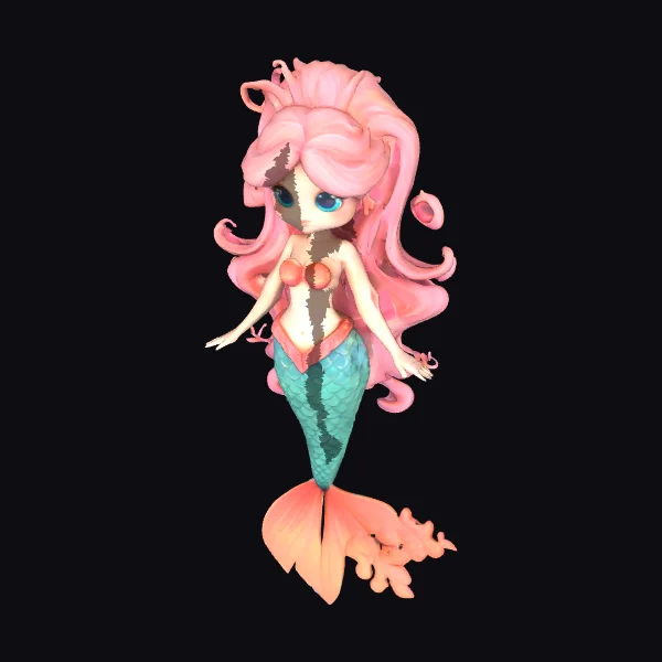 Coral Mermaid Figurine