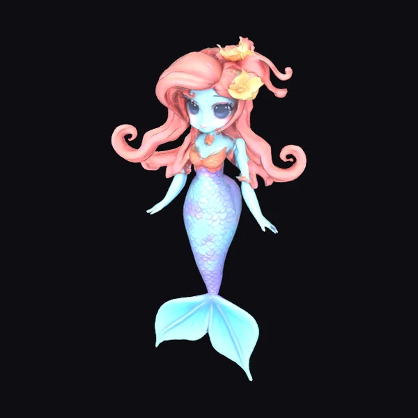 Coral Mermaid Figurine