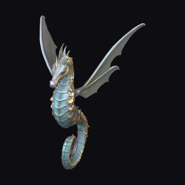 Winged Sea Horse Statue